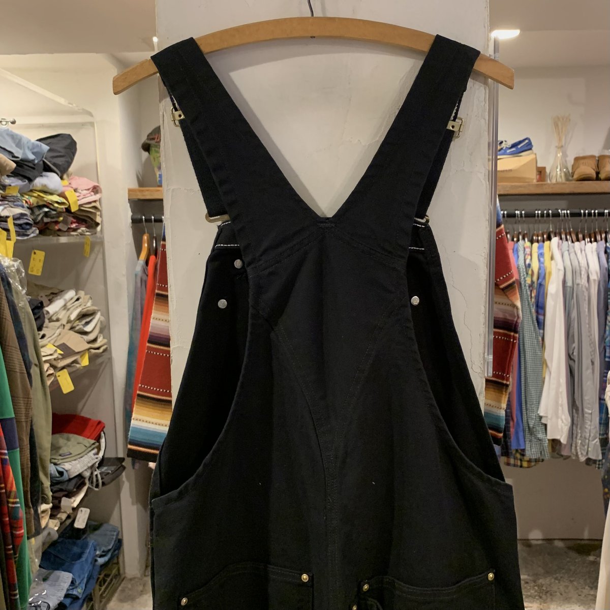 Carhartt ダック地 オーバーオール ダブルニー 黒 カーハート