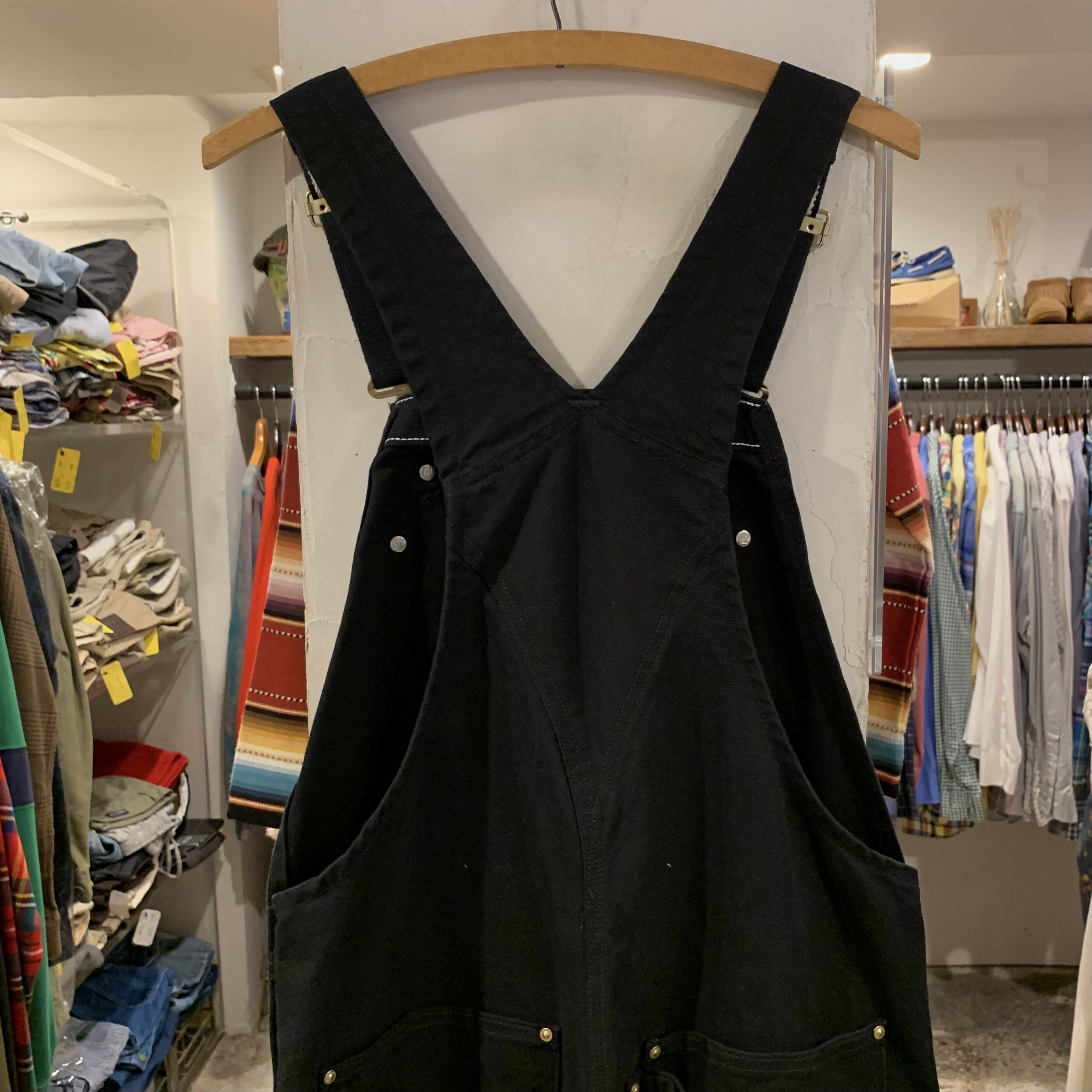 Carhartt ダック地 オーバーオール ダブルニー 黒 カーハート (S2299