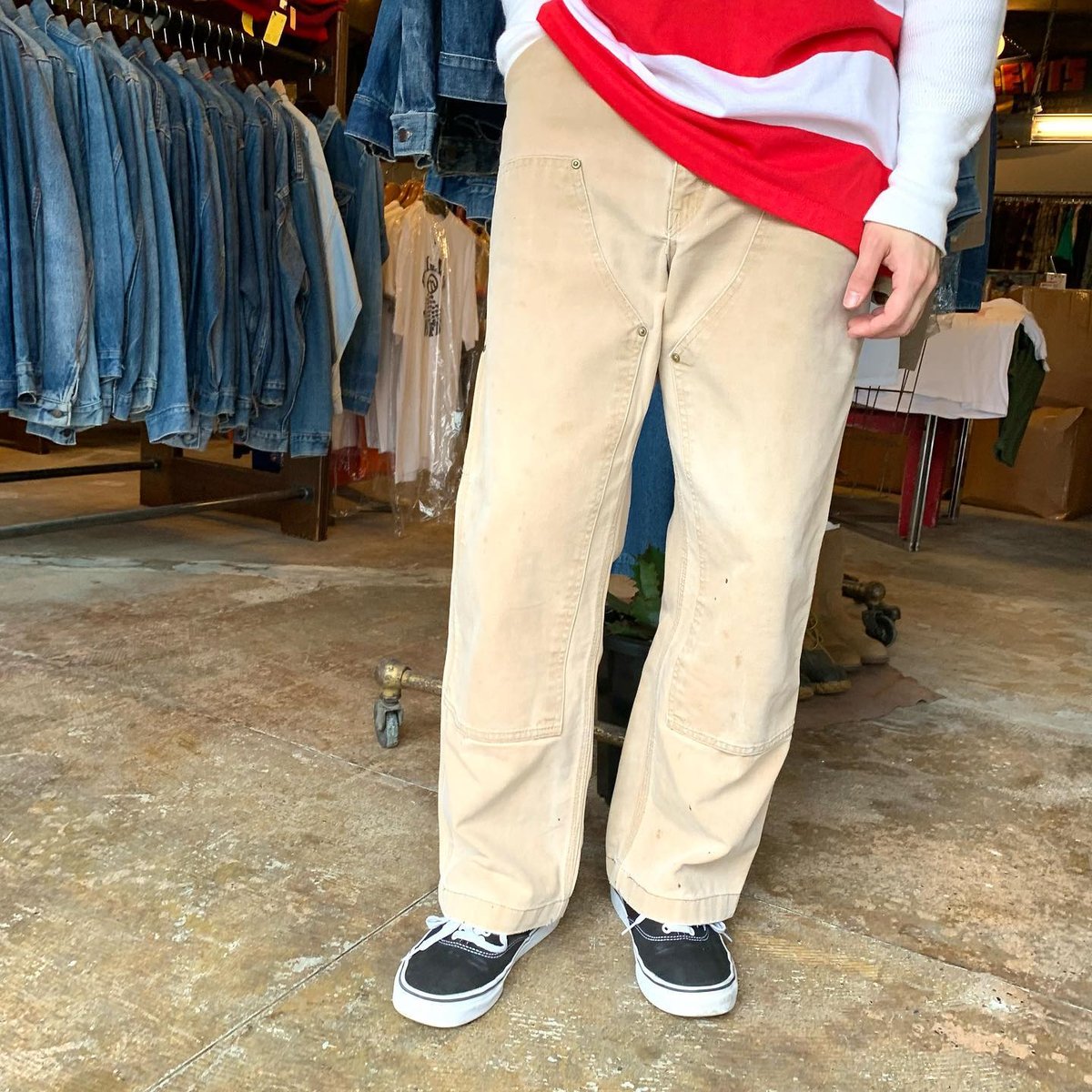 80s Carhartt ダック地 ペインターパンツ ダブルニー 雰囲気系 USA製