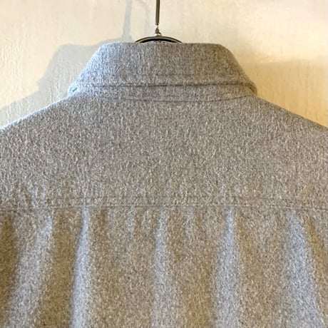 80s　FIVEBROTHER　L/S ネルシャツ　無地　グレー　コットンシャツ　ロングスリーブ　USA製　(S2527)