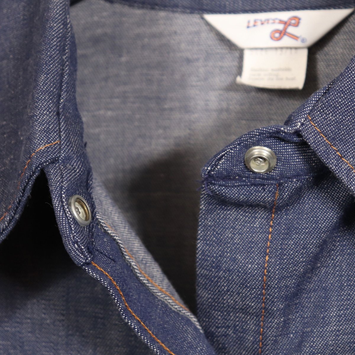 LEVI'S デニムシャツ 70年代 USA製 レディース リーバイス オレンジ