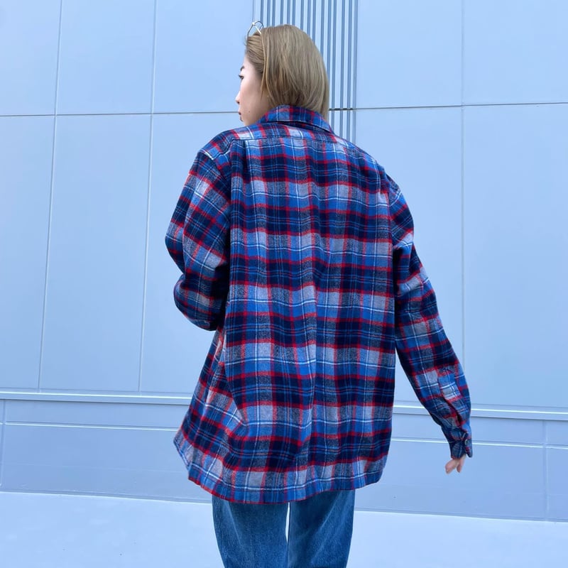 70s PENDLETON Vintage Wool Shirt ウールシャツ オープンカラー
