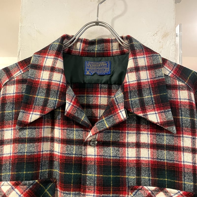 70s Pendleton ウールシャツ オープンカラー ボックスシルエット 70s Pendleton ウールシャツ オープンカラー ボックスシルエット