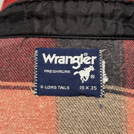 80s　Wrangler　L/S ウエスタンネルシャツ　Size 19　ラングラー　ウエスタンシャツ　(S5168)