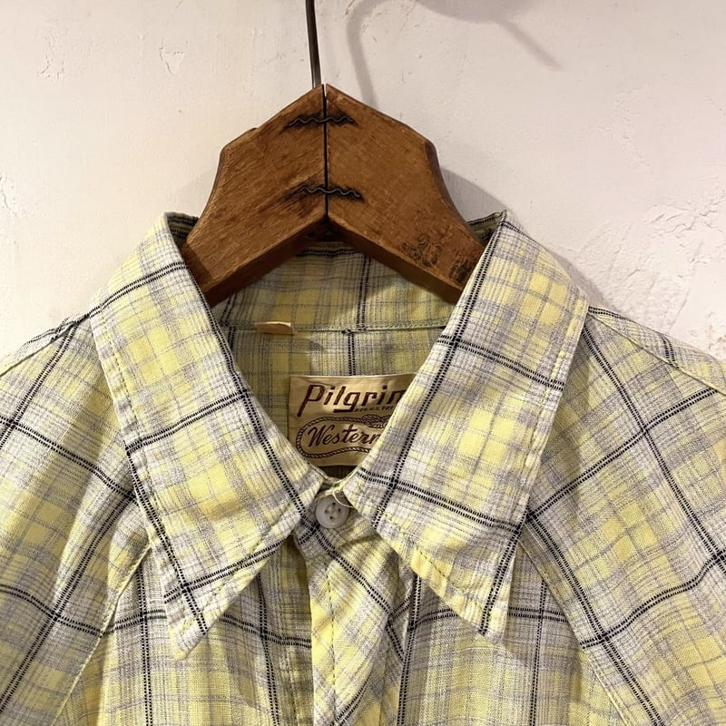 50-60s PILGRIM ワークシャツ 15-M- 151/2 USA 製 50〜60s PILGRIM wool loop collar shirt sears ピルグリム