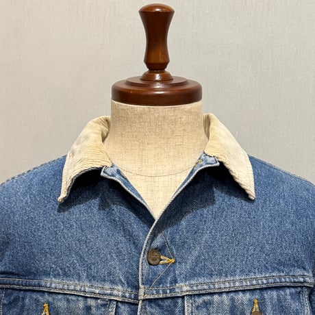 80s　Lee 　デニムジャケット　ネルライニング　USA製　Size MEDIUM　4つポケ　リー　(S5328)