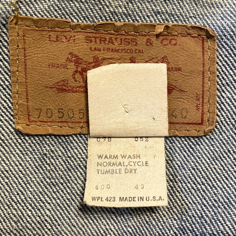 70s Levi's 70505-0213 デニムジャケット USA製 インディゴ ケアタグ