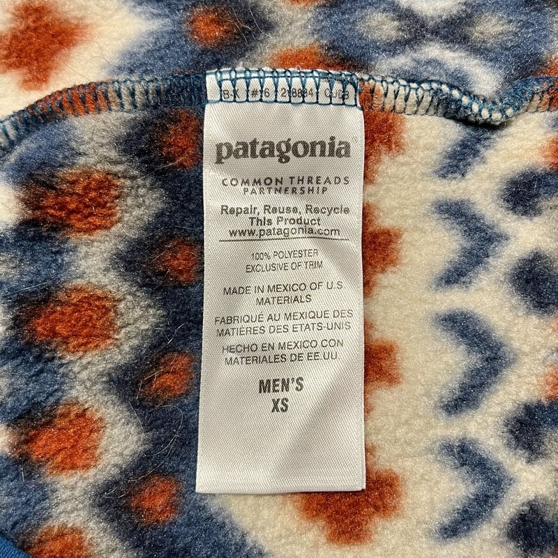 総柄 パタゴニア 極美品 Patagonia シンチラ フリース スナップT patagoniaパタゴニア 総柄 シンチラ ライトウェイト フリース