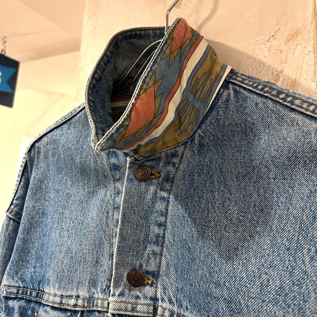 80s Levi's デニムジャケット ネイティブ柄ライナー USA製 Size