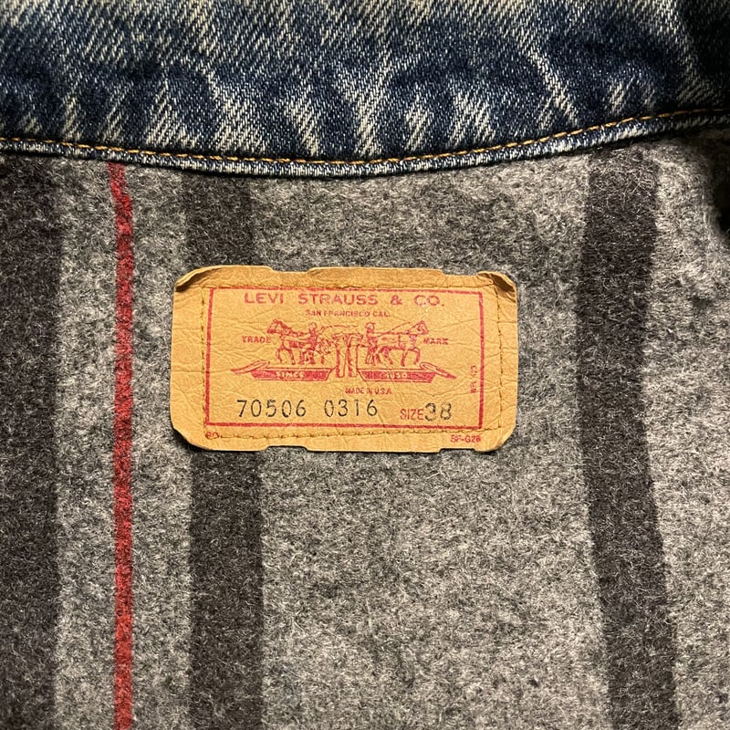 【サイズ42】70506-0316 ブランケットライナー LEVI'S 70506-0316 DENIM JACKET 80S-90S 「ブランケットライナー