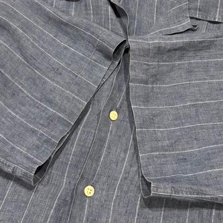 Polo by Ralph Lauren　S/S オープンカラーシャツ　CALDWELL　Size L　ポロ ラルフローレン　ストライプ柄　リネンシャツ　(S5617)