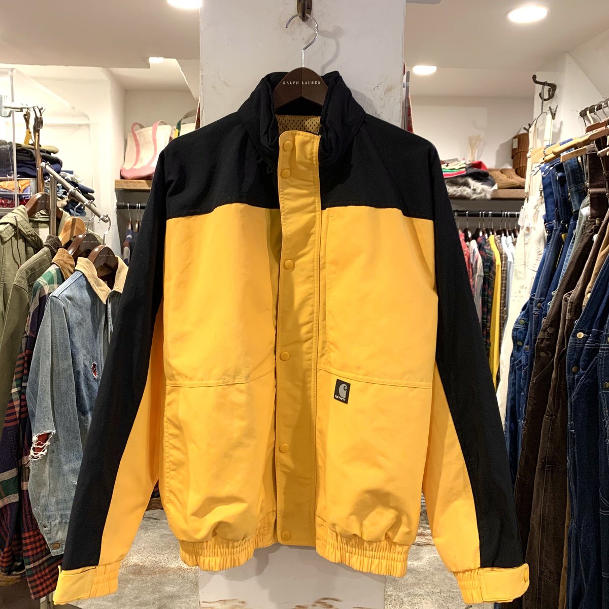 Carhartt ナイロンジャケット ワークジャケット 黄×黒 切り替え