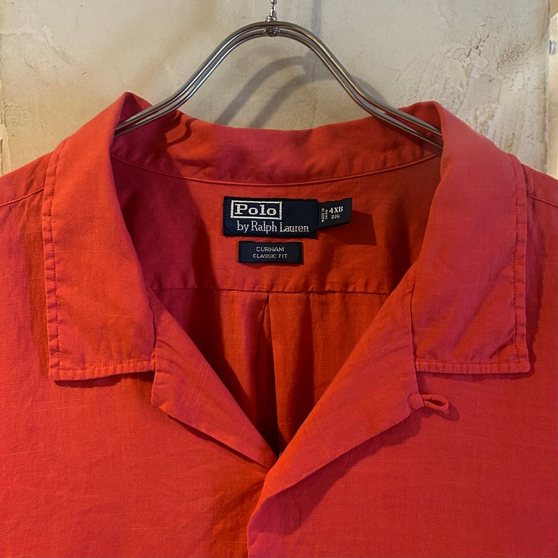 90sポロバイラルフローレン CURHAM オープンカラーシャツ　実寸L~XL fit=scale-down,w=1200