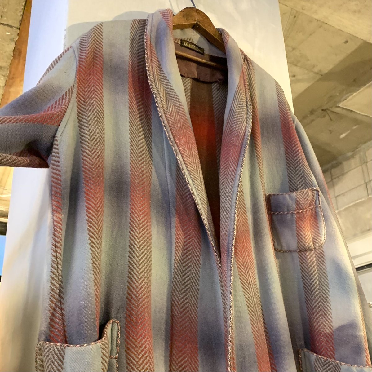 30s Beacon ブランケットガウン ショールカラーコート オンブレ 30s Beacon ブランケットガウン ショールカラーコート オンブレ