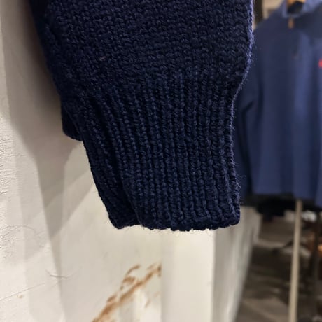 80s　Brooks Brothers　ショールカラーウールセーター　ブルックスブラザーズ　ネイビー　Size M　(S4129)