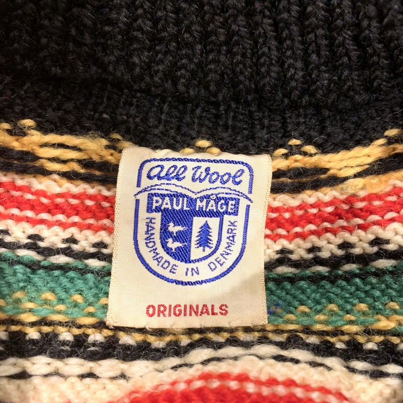 50s PAUL MAGE ノルディック柄 ウールセーター ニット ヴィンテージ