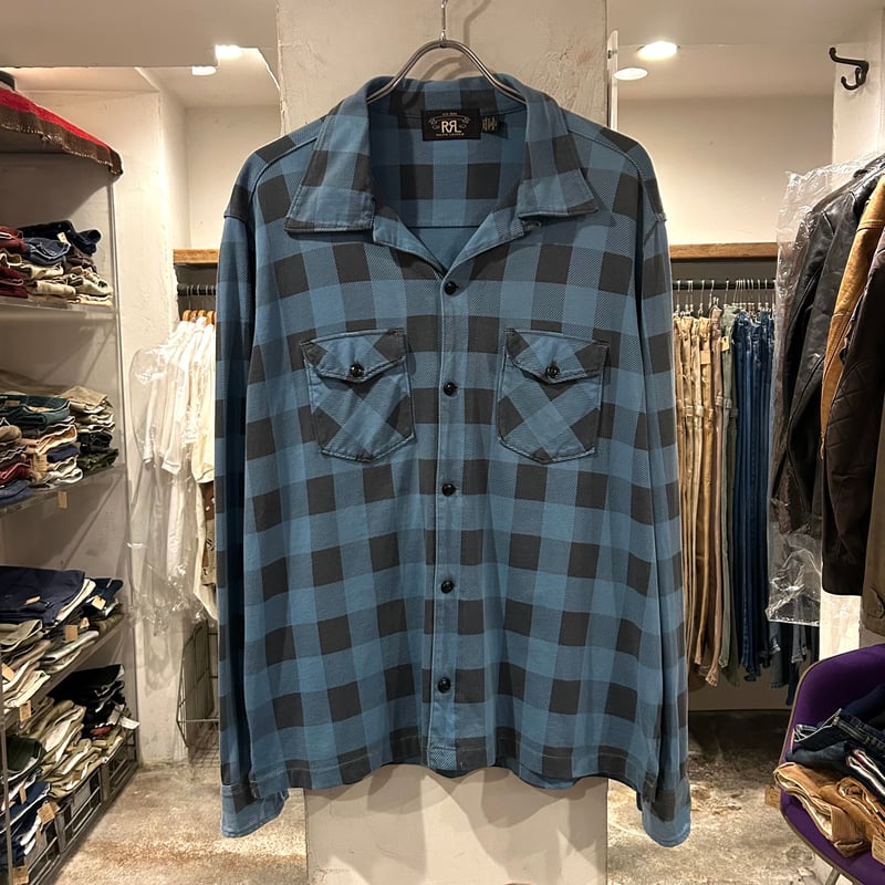 【神配色！】RRL オープンカラー　チェックシャツ　ボックス　ダブルアールエル 神配色】 RRL オープンカラー チェック シャツ ボックス ダブル