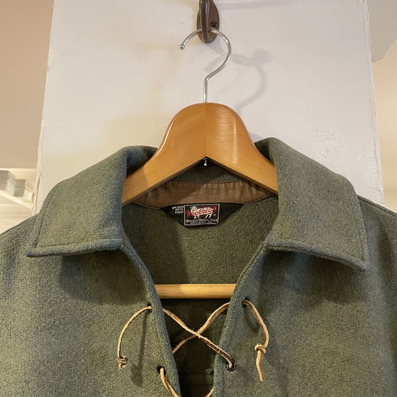 Woolrich 50s USA製 黒タグ レースアップ プルオーバー ウール Woolrich 50s USA製 黒タグ レースアップ プルオーバー ウール