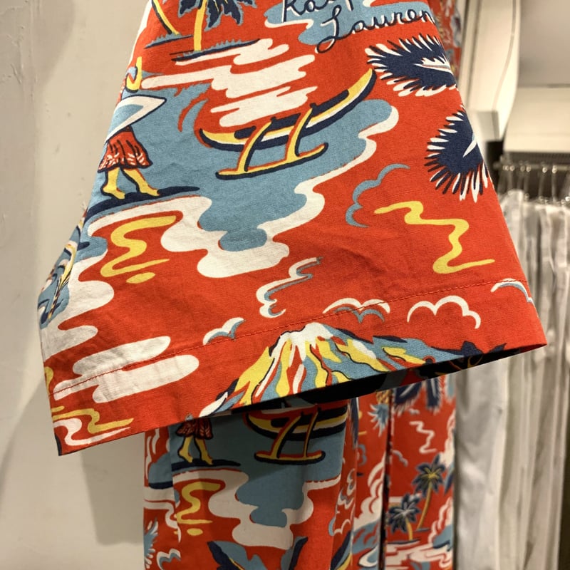 【Ralph Lauren】ヤシの葉柄 ローブ&パンツ カバーアップセット POLO RALPH LAUREN S/Sアロハシャツ ラルフローレン オープン