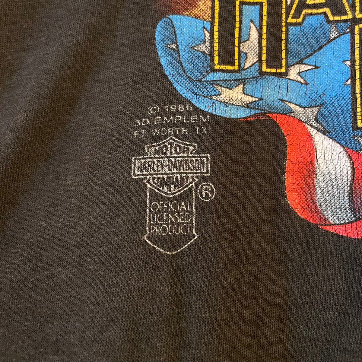 80s 3D EMBLEM HARLEY-DAVIDSON S/S Tシャツ ハーレーT US