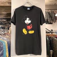 80s　Disney　ミッキーT　ブラック　USA製　ディズニー　(S2590)