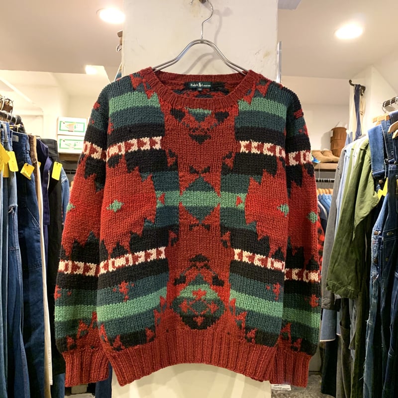 90s POLO by Ralph Lauren ウールセーター ネイティブ柄 ラルフローレン