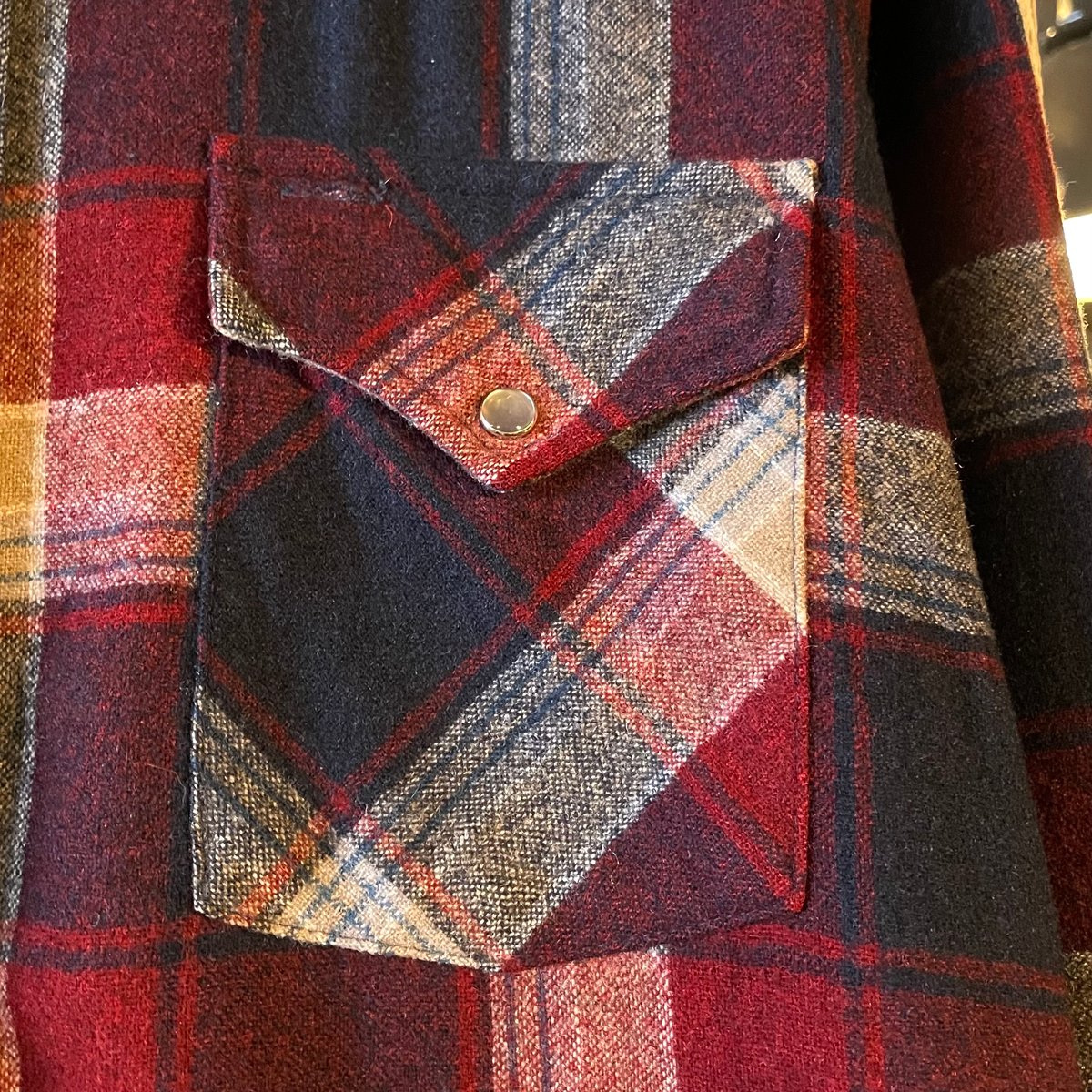 70s PENDLETON L/S ウエスタンシャツ L USA製 好配色 ペンドルトン ウー