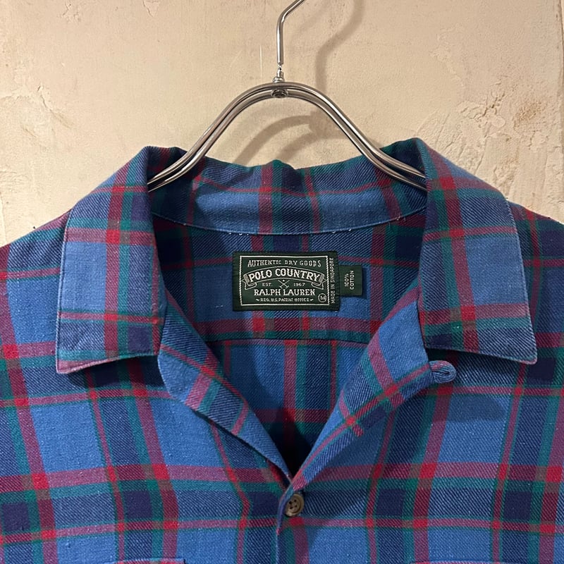 90s POLO COUNTRY L/Sオープンカラーシャツ ポロカントリー 90s POLO COUNTRY L/Sオープンカラーシャツ ポロカントリー