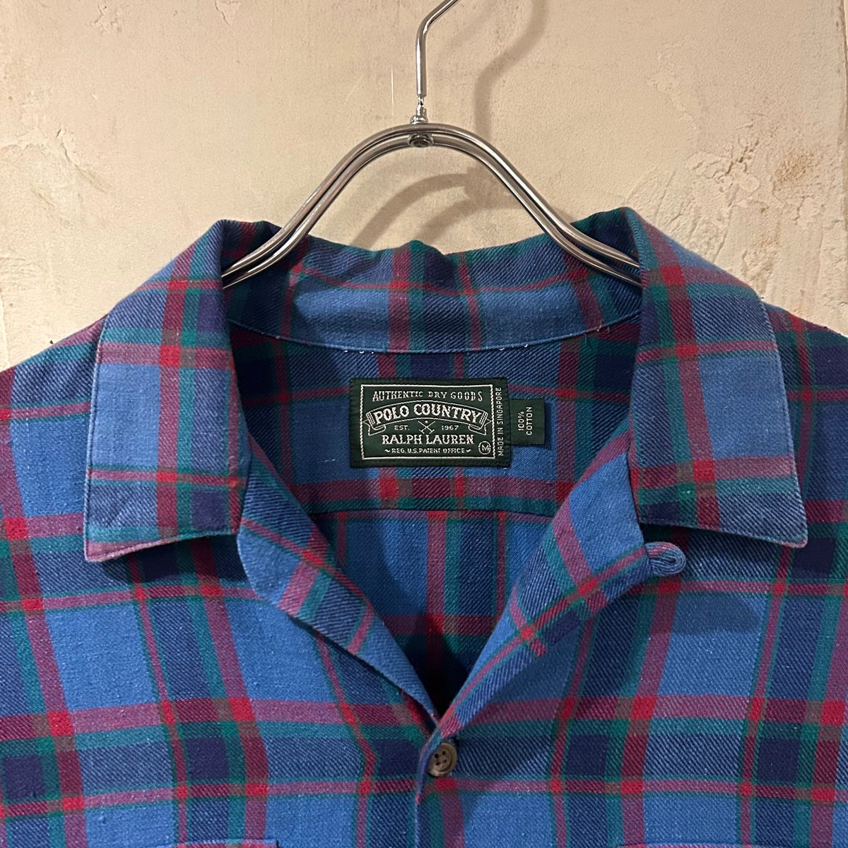 90s POLO COUNTRY L/Sオープンカラーシャツ ポロカントリー Ralph La