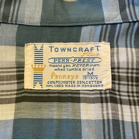 60s　TOWNCRAFT　Vintage Loop Shirt　オープンカラーシャツ　ボックスシルエット　タウンクラフト　Pennys　(S3487)