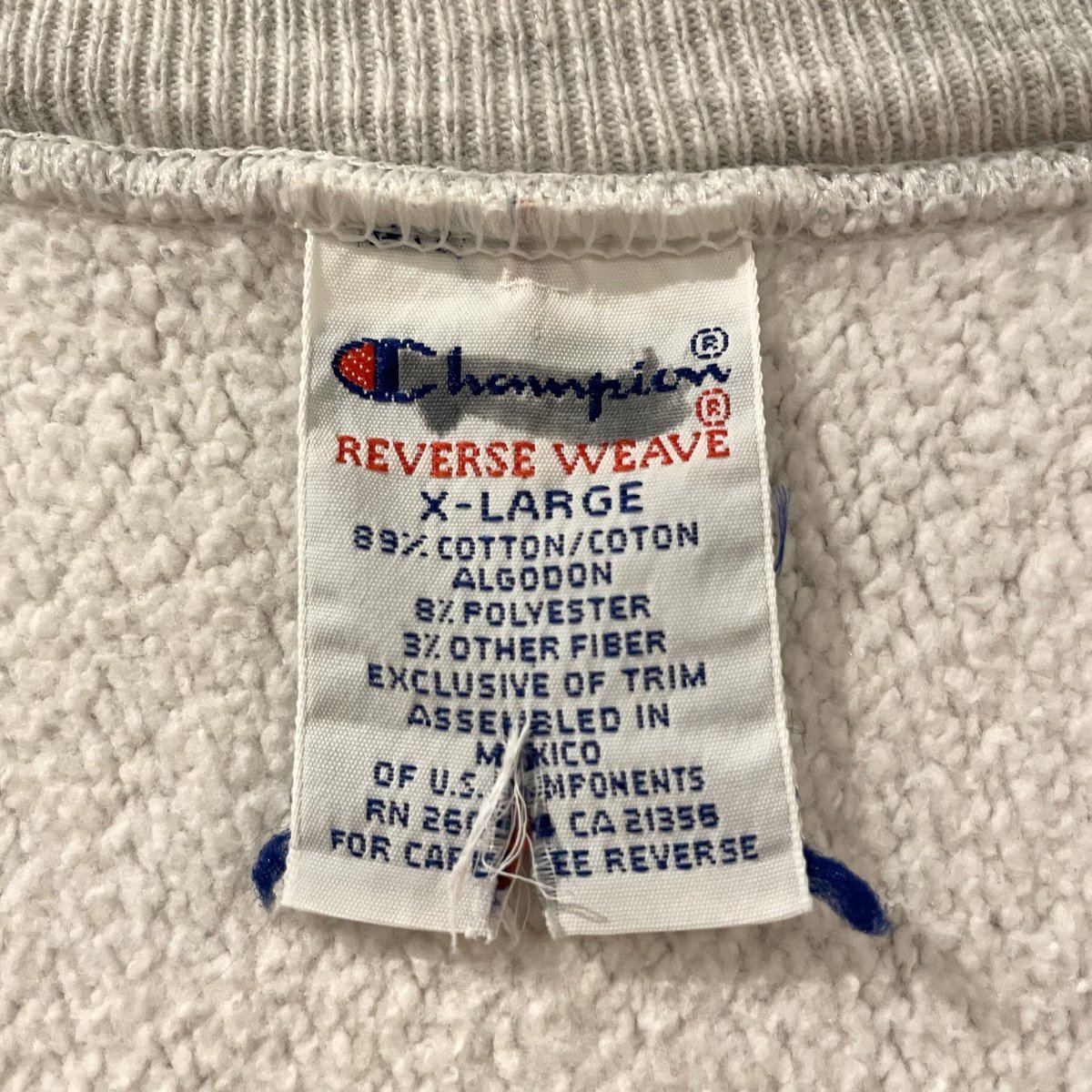 90s Reverse Wave 目無しグレー　内縫い　Champion セール fit=scale-down,w=1200