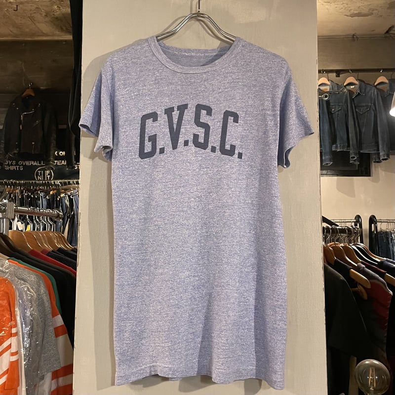 80's チャンピオン USCGA 染み込プリント 水色霜降り Teeシャツ実物 80's チャンピオン USCGA 染み込プリント 水色霜降り Teeシャツ