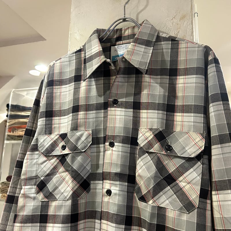 70s Sears L/Sチェックシャツ 長袖シャツ Size M USA製 DEADSTOC