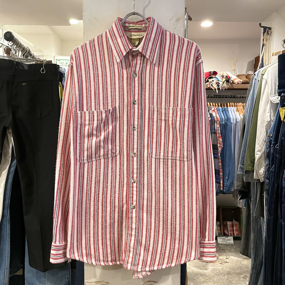 80s BIG MAC ST JOHN'S BAY フランネルシャツ ダブルネーム USA製