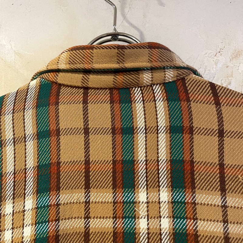 70s Sears KINGS ROAD L/S ネルシャツ USA製 コットンシャツ シアー