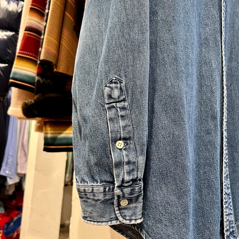 【状態良好】90s Ralph Lauren デニム シャツ ボタンダウン 濃色 Ralph Lauren デニムボタンダウンシャツ [BIG SIZE] - Fresh Service
