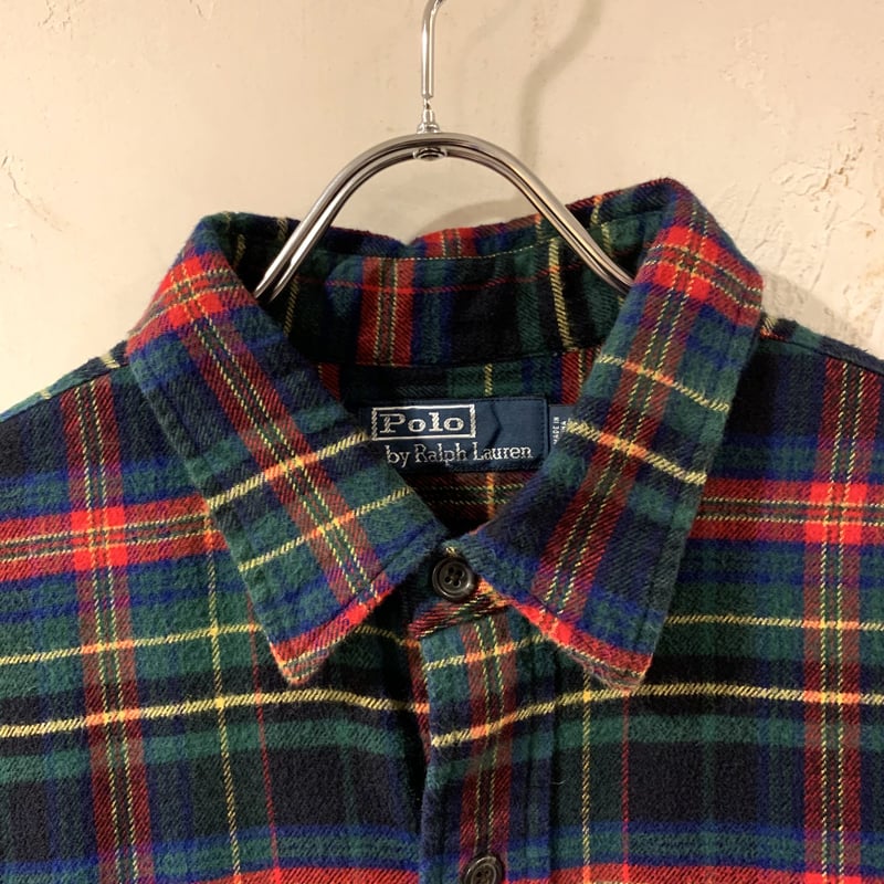 良品 ポロバイラルフローレン LL ネルシャツ ショルダーパッチ チェック 59f3a1fed3692e5af43b707892e90a