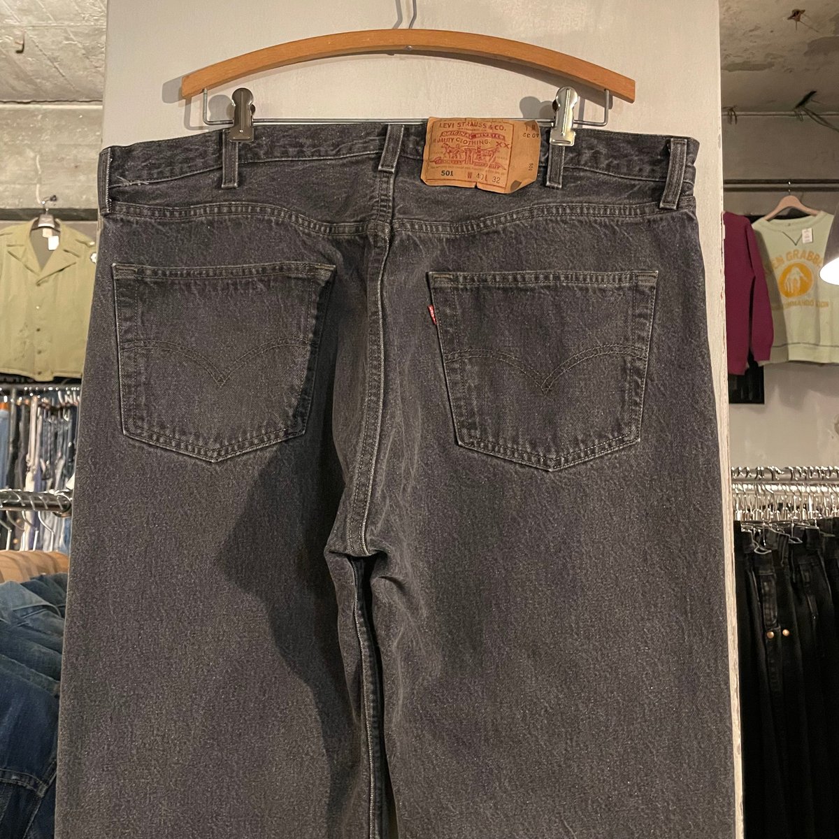 90s Levi's 501 先染め ブラックデニムパンツ 40×32 USA製 1995年