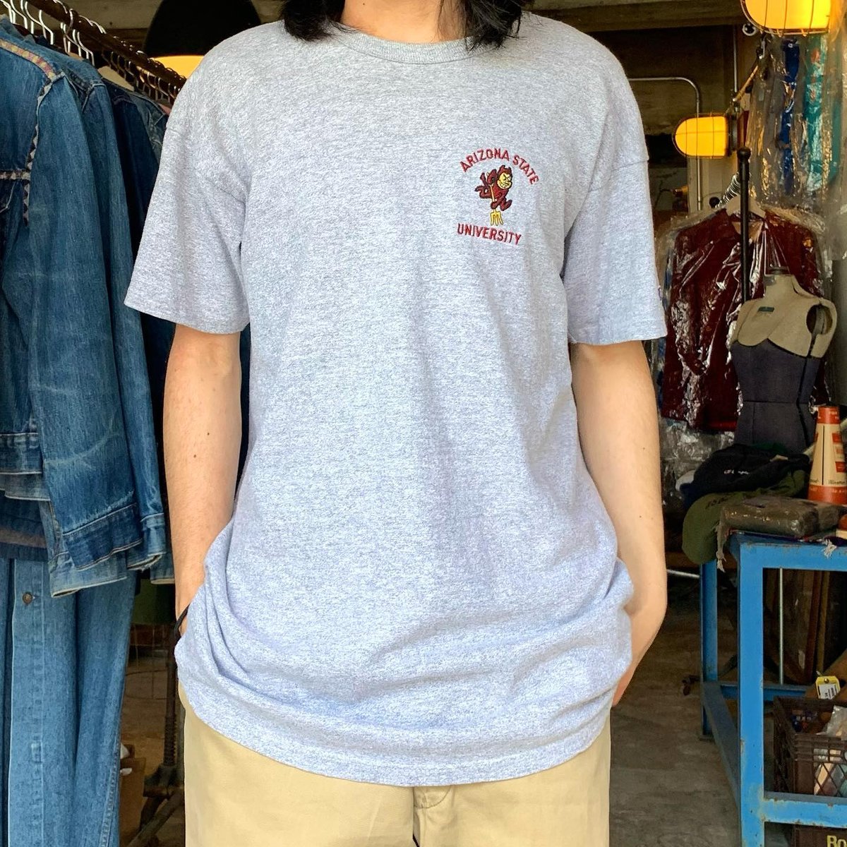 SALE/ 80年代 Champion チャンピオン Town Squash 半袖Ｔシャツ アメカジ  シングルステッチ バータグ ネイビー (メンズ M)   N8821