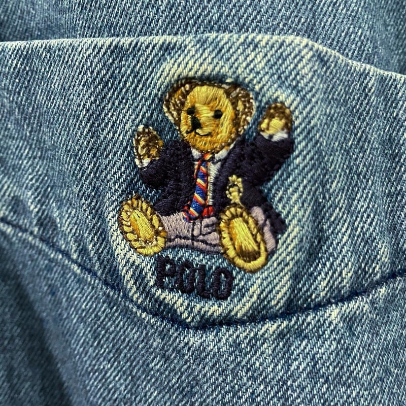 RALPH LAUREN 90s ポロベア デニムシャツ ボタンダウンシャツ ラルフ