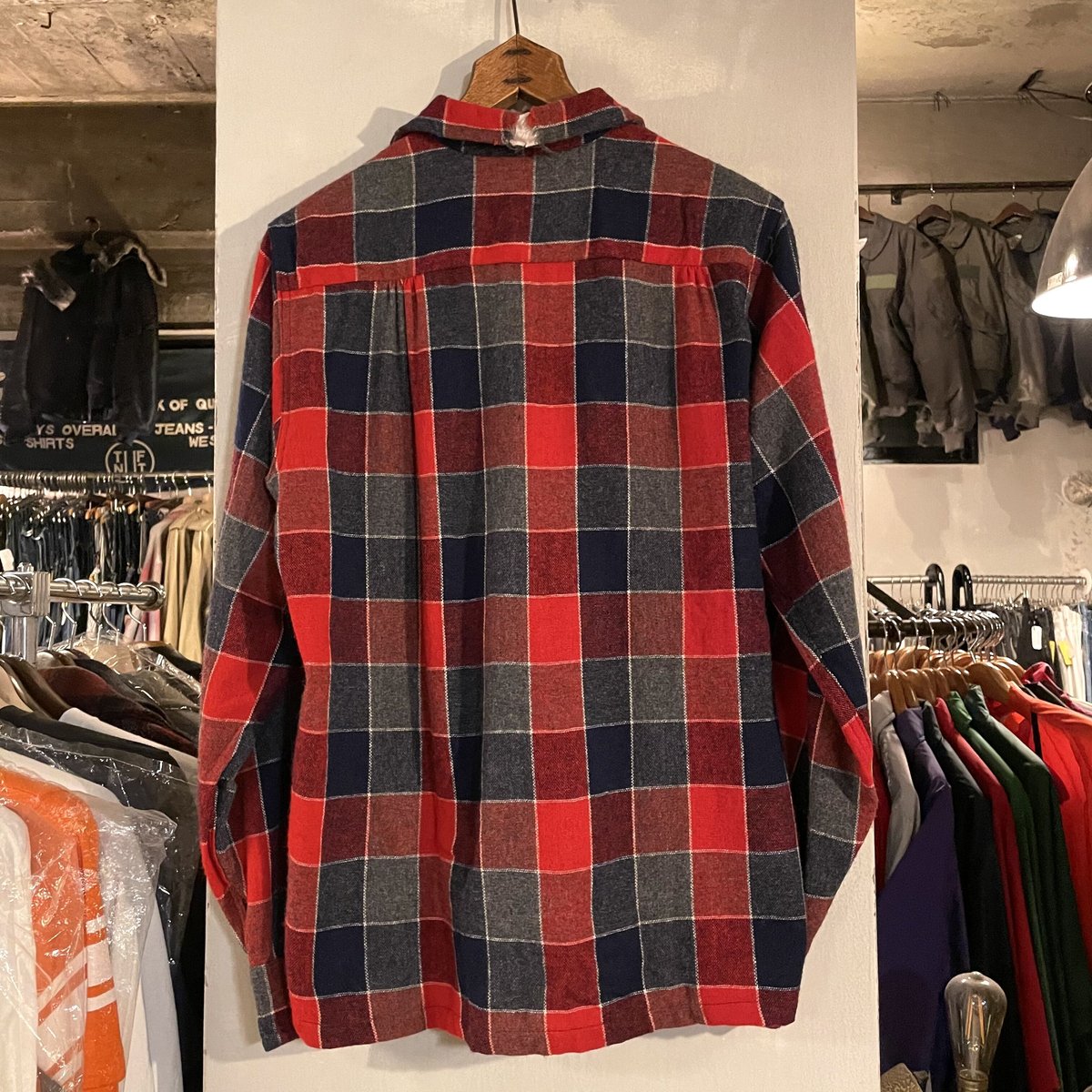 60s PILGRIM ピルグリム ヴィンテージ オープンカラー 開襟 ウール 50s PILGRIM Vintage Wool Shirt DEAD STOCK オープンカ