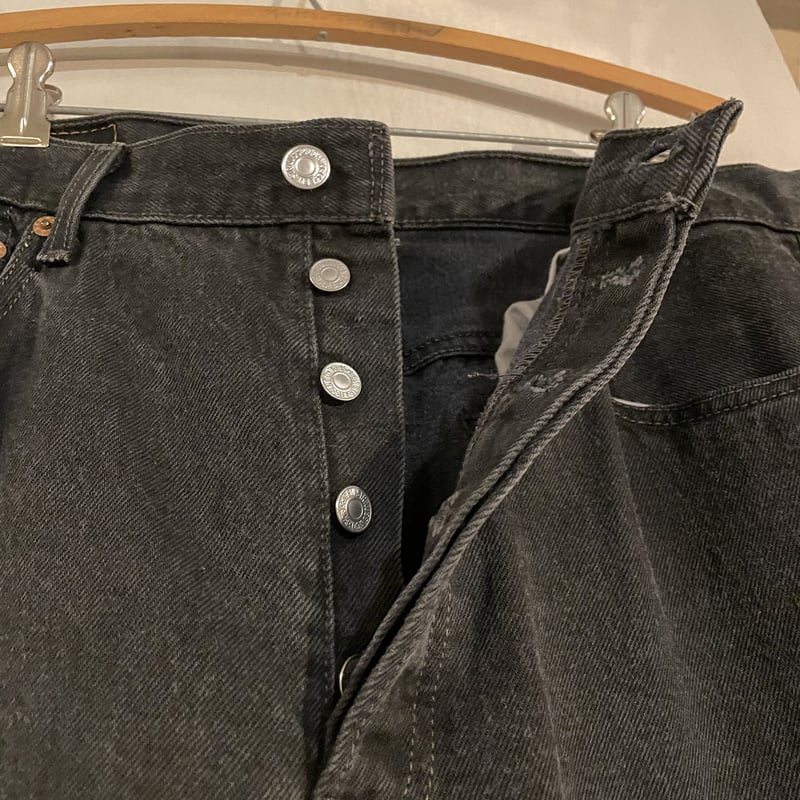 00s Levi's 501 0660 後染めブラックデニムパンツ 33×33 2000年 (...