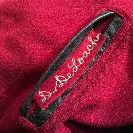 50s~　Play Safe Brand Montgomery Alabama　VINTAGE AWARD JACKET　スタジャン　USA製　アワードジャケット　レザー　(S5738)