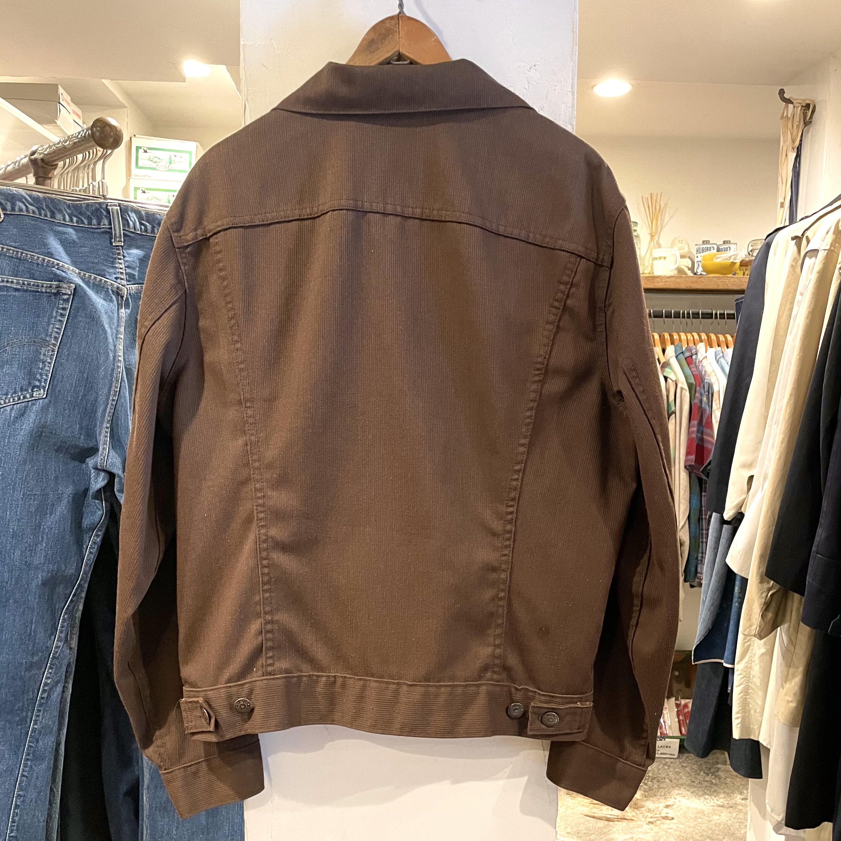 【70s 黒金タブ ビッグE 】リーバイス ピケ ジャケット茶 USA製 M original