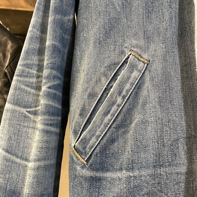 70s Wrangler デニムジャケット USA製 ロング丈 ハチノス 4つポケ (S343