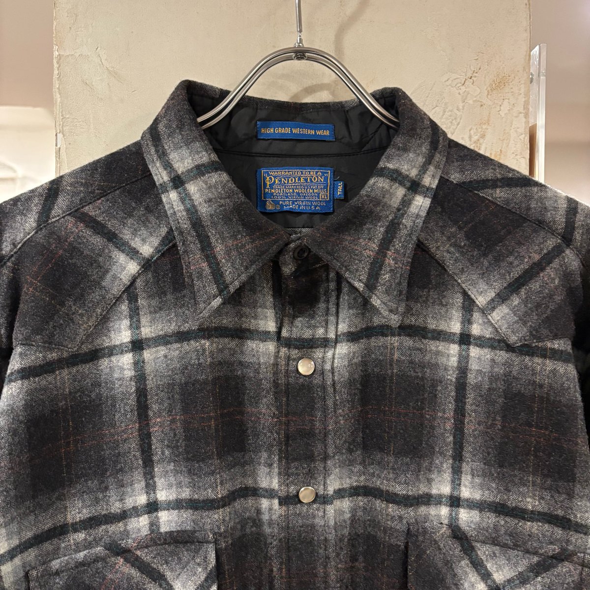 70s PENDLETON ウールチェックシャツ オンブレ USA製 70s PENDLETON Wool Shirt USA製 ウールシャツ オンブレ チェック