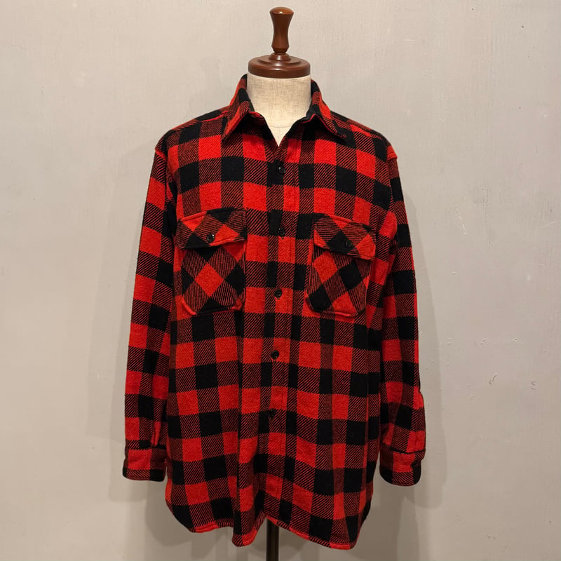 60s パワーハウス　チェックシャツ　ビンテージ　マチ付き/BIGMAC 60s PowrHouse L/S Vintage Wool Shirt USA製 マチ付き