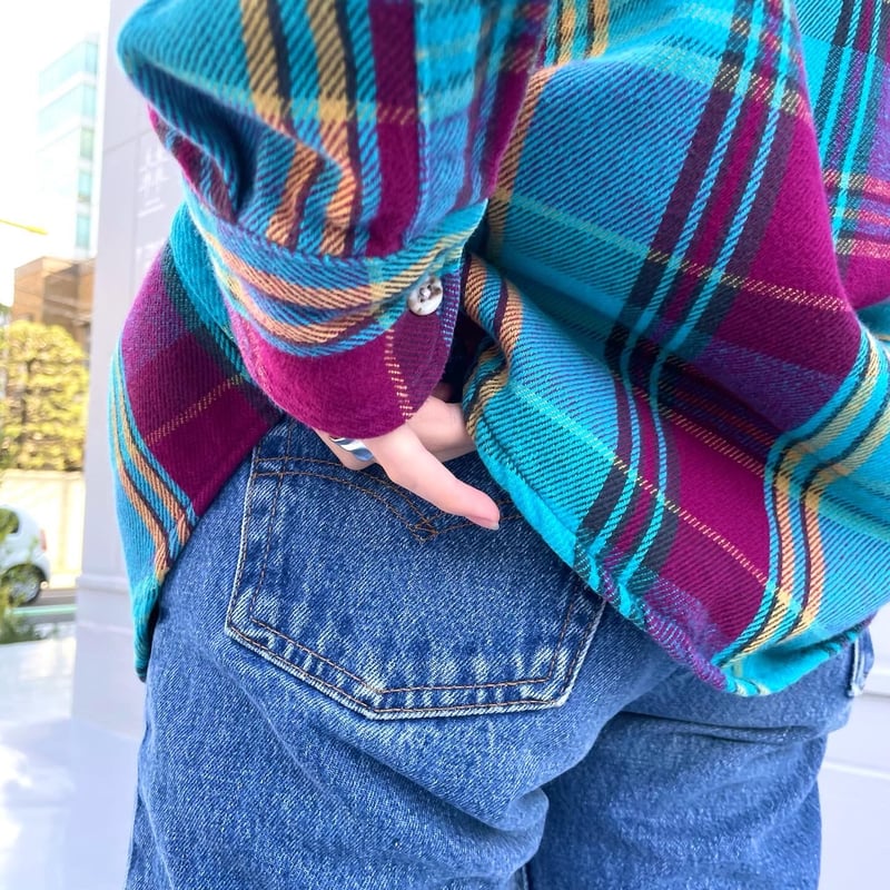 90s FIVE BROTHER チェック柄ネルシャツ XL 古着 90s FIVE BROTHER レッド チェック ヘビー フランネル