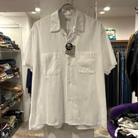 60s　Town Topic　S/Sオープンカラーシャツ　半袖シャツ　Size L　白　DEADSTOCK　(S4174)
