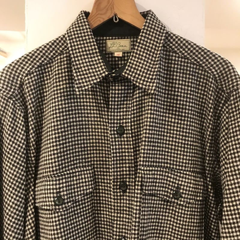 LL bean 70s 80s ブロックチェックウールシャツ ビンテージ M LL bean